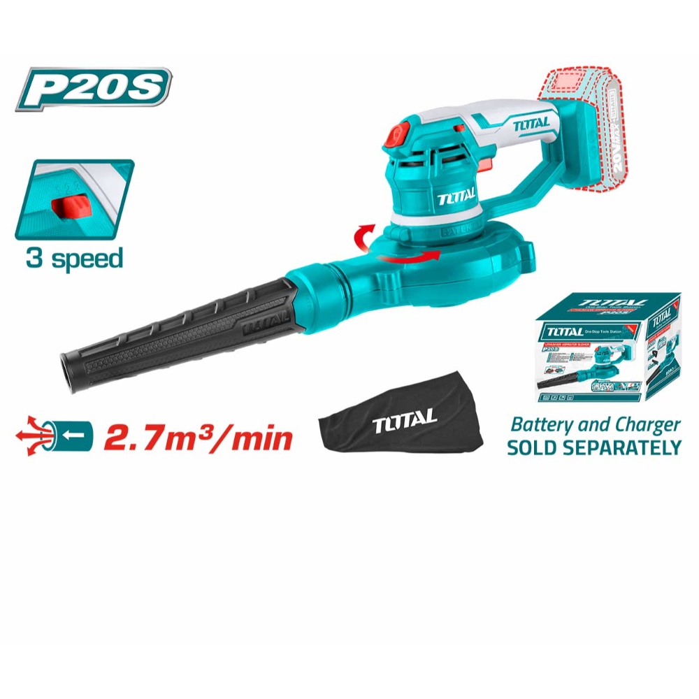 نفاخ هواء بطارية ليثيوم توتال 
 20فولت ) بطارية - قاعدة شحن ( 
 سرعات