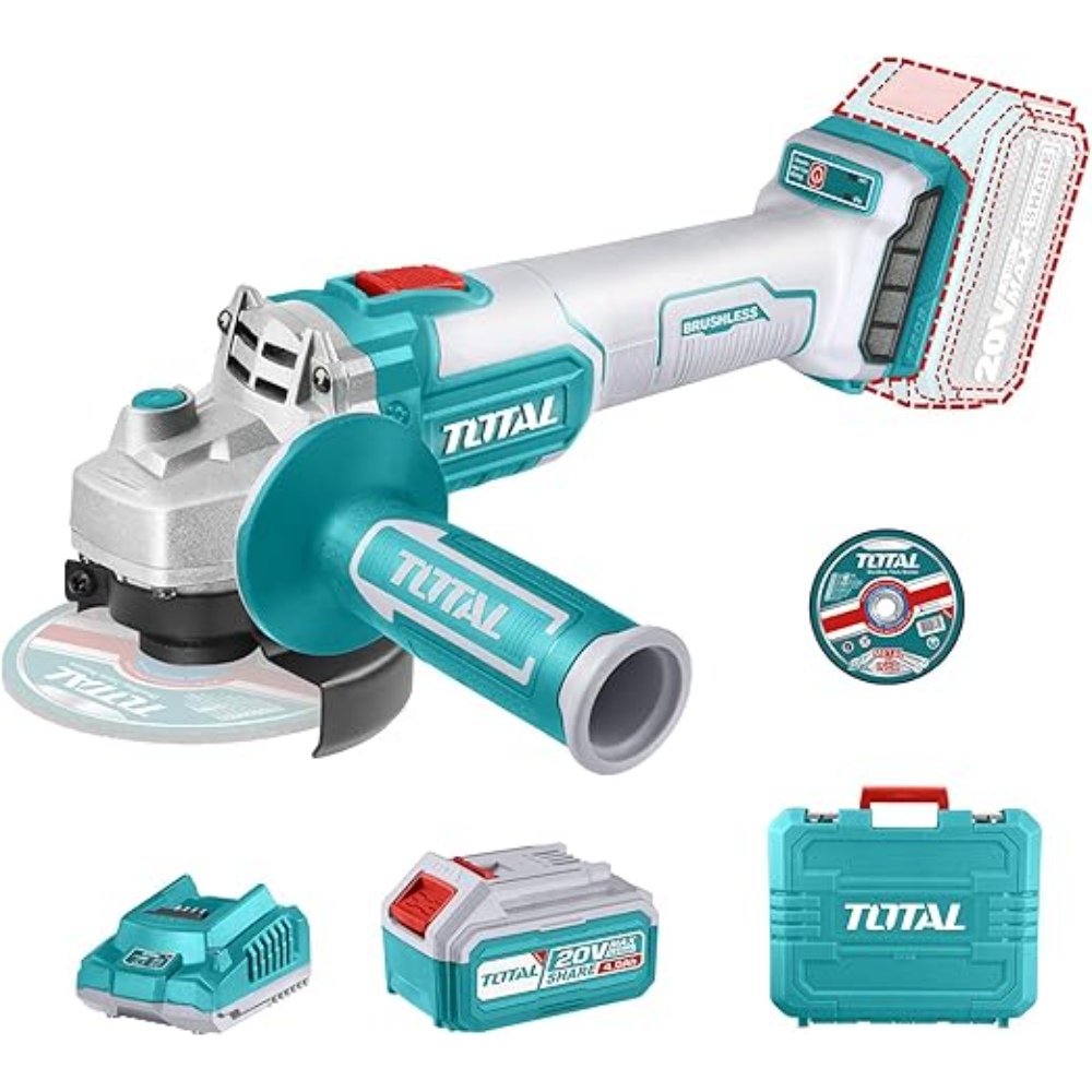 جلخ بطارية ليثيوم توتال 4.5هنش 20فولت شنطة متكامل بطارية واحدة