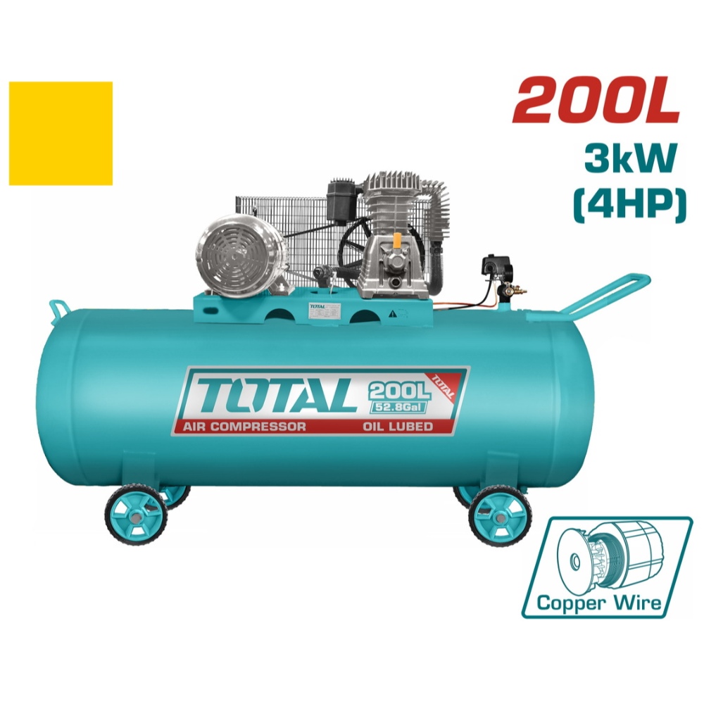 كمبريشن هواء توتال 200 لتر راس منفصل دينمة 3 كيلو وات
