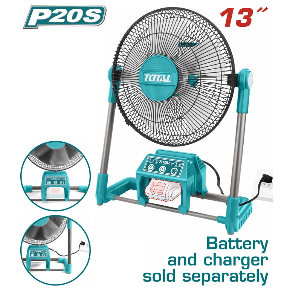 مروحة بطارية ليثيوم توتال 20فولت 
  ) بطارية - قاعدة شحن (