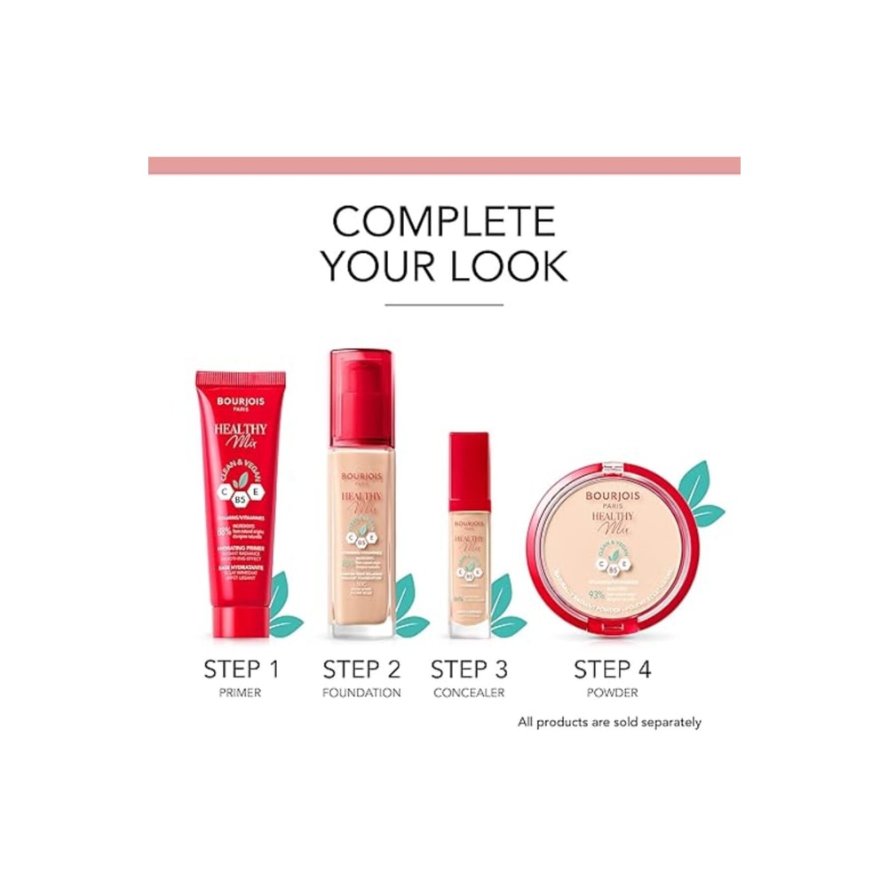 كريم أساس برجوا هيلثي ميكس - رقم 55 ديب بيج - 30 مل لتغطية متوسطة ناعمة