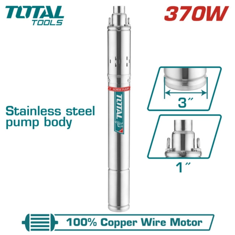 دينمة ماء غطاس عمود استيل 1هنش 72 متر نص حصان 370 وات