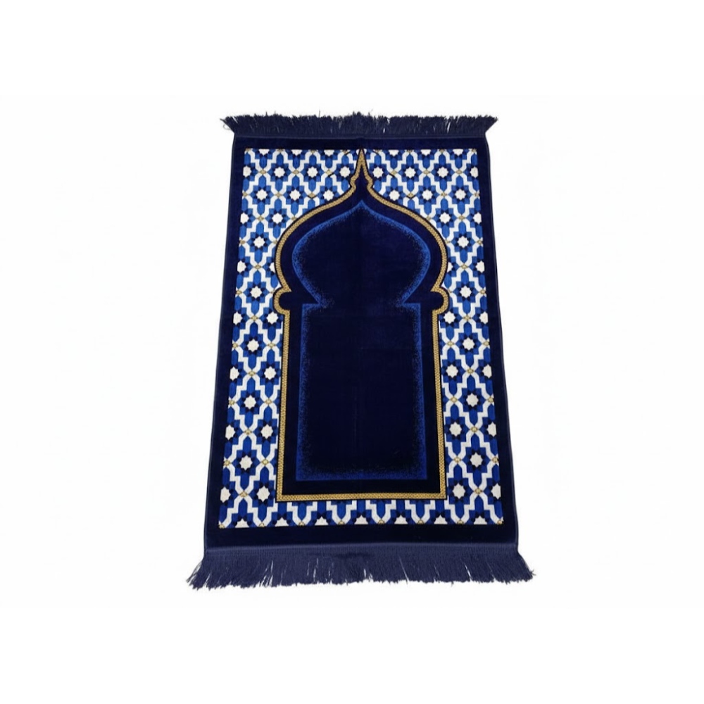 سجاد صلاه تركي صفاتكس لون كحلي تصميم قبه منقط