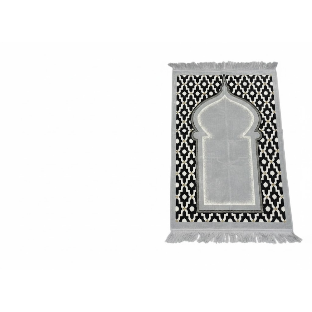 سجاد صلاه تركي صفاتكس لون رمادي تصميم قبه منقط