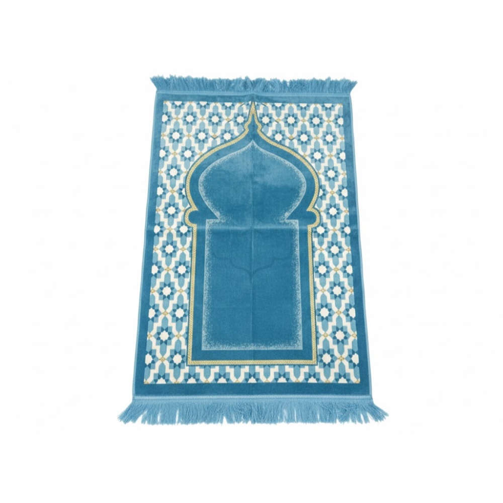 سجاد صلاه تركي صفاتكس لون سماوي تصميم قبه منقط