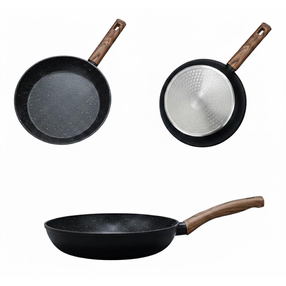 صاج جرانيت بمقبض خشبي 