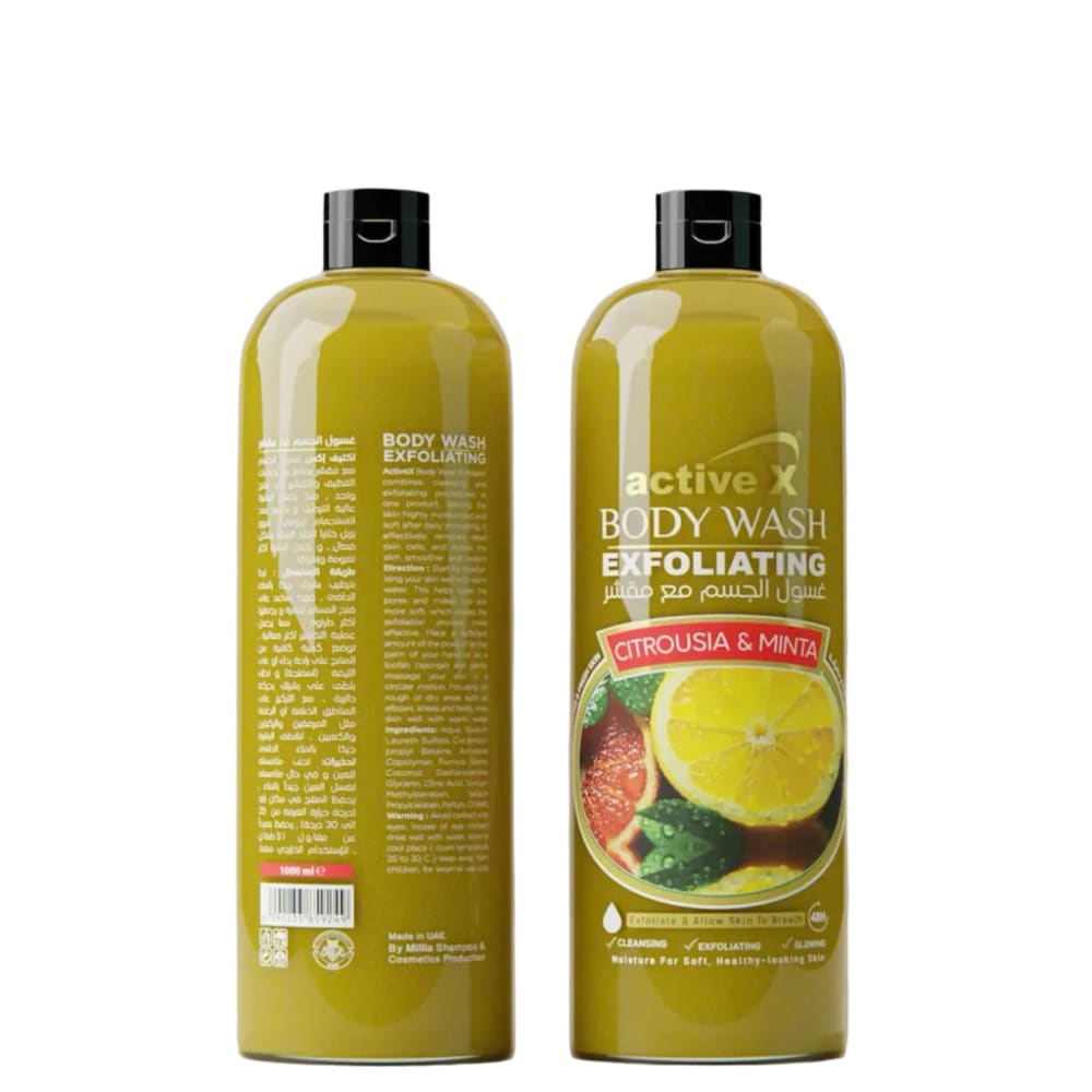 أكتيفكس غسول الجسم المقشر برائحة برائحة الحمضيات والنعناع - 1000 مل