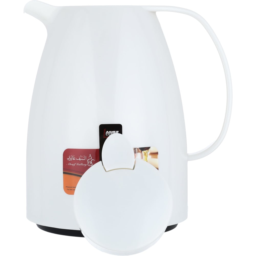 ترمس ليما السيف غاليري، 1 لتر، ضغاط، حافظة داخلية زجاج حراري، هيكل خارجي بلاستيك - لؤلؤي