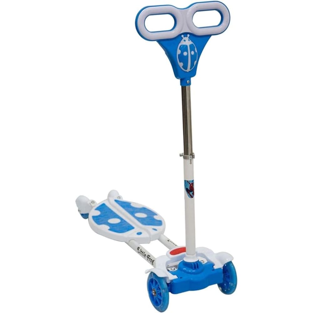 سكوتر ثلاثي العجلات مع موسيقى وإضاءة مدمجة موديل QN001 - أزرق