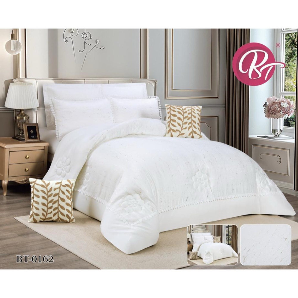 لحاف نفرين 8 قطع ماركة BT
 قماش جاكار من اجود الانواع مطرز