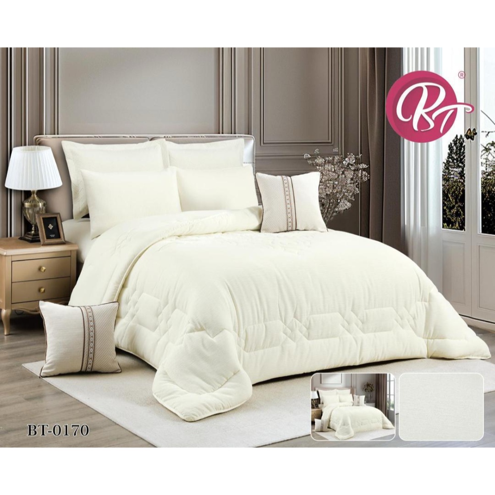 لحاف نفرين 8 قطع ماركة BT
 قماش جاكار من اجود الانواع مطرز