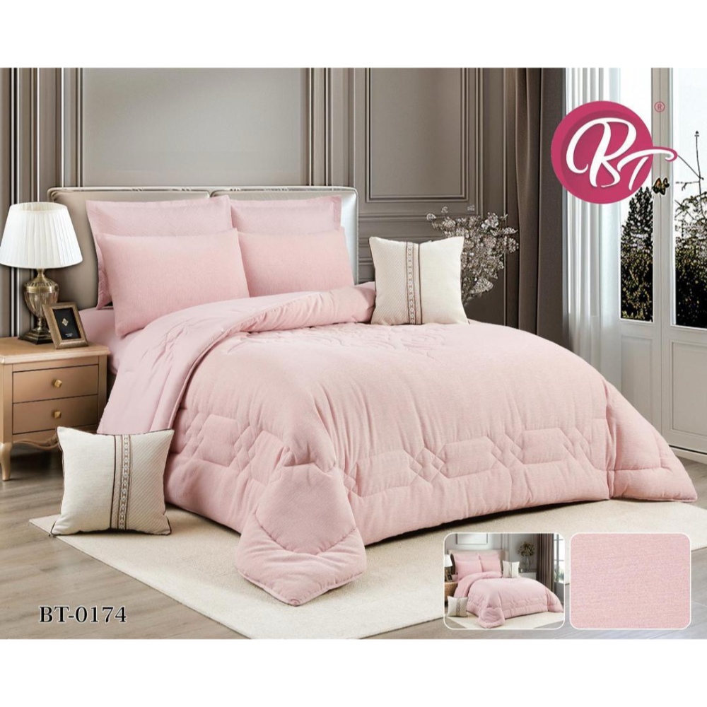 لحاف نفرين 8 قطع ماركة BT
 
  قماش جاكار من اجود الانواع مطرز