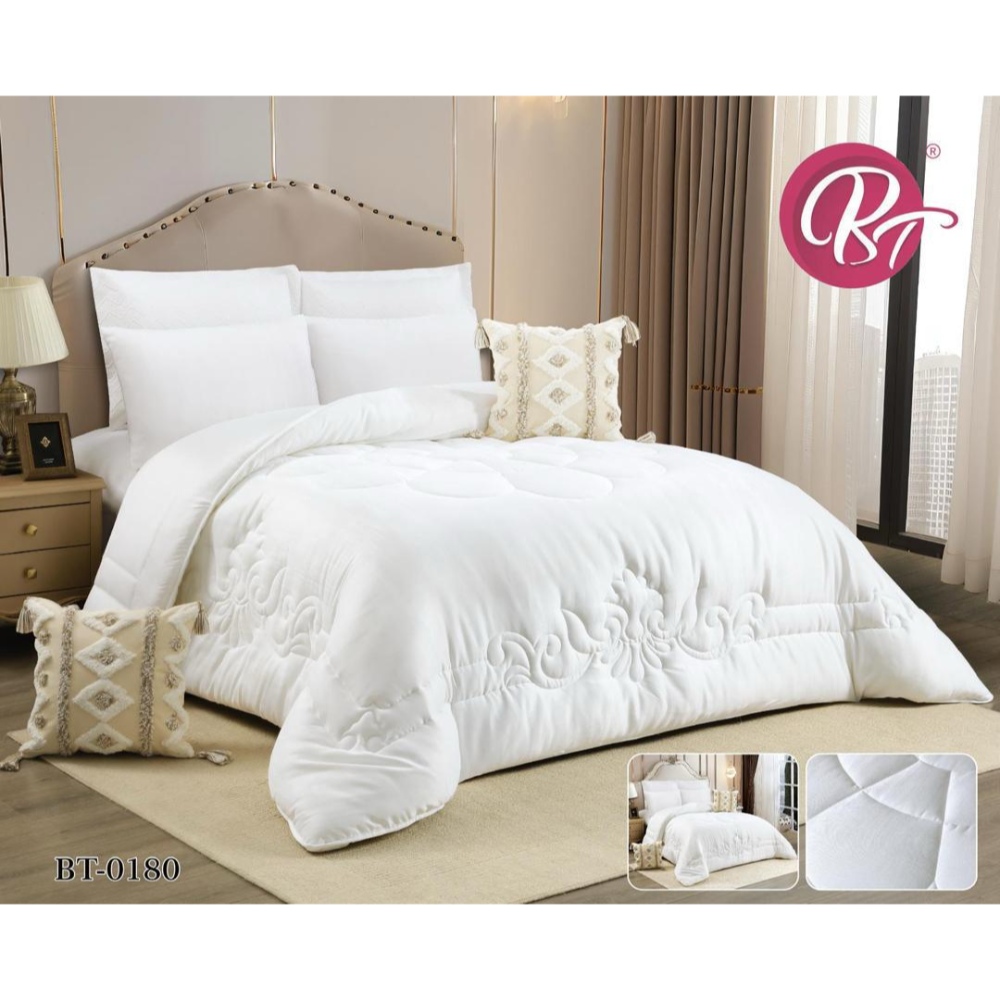 لحاف نفرين 8 قطع ماركة BT
 قماش جاكار من اجود الانواع مطرز