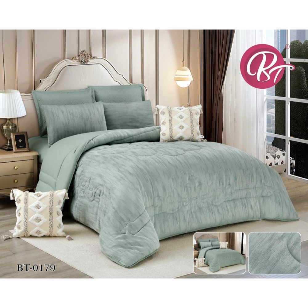 لحاف نفرين 8 قطع ماركة BT
 
  قماش جاكار من اجود الانواع مطرز