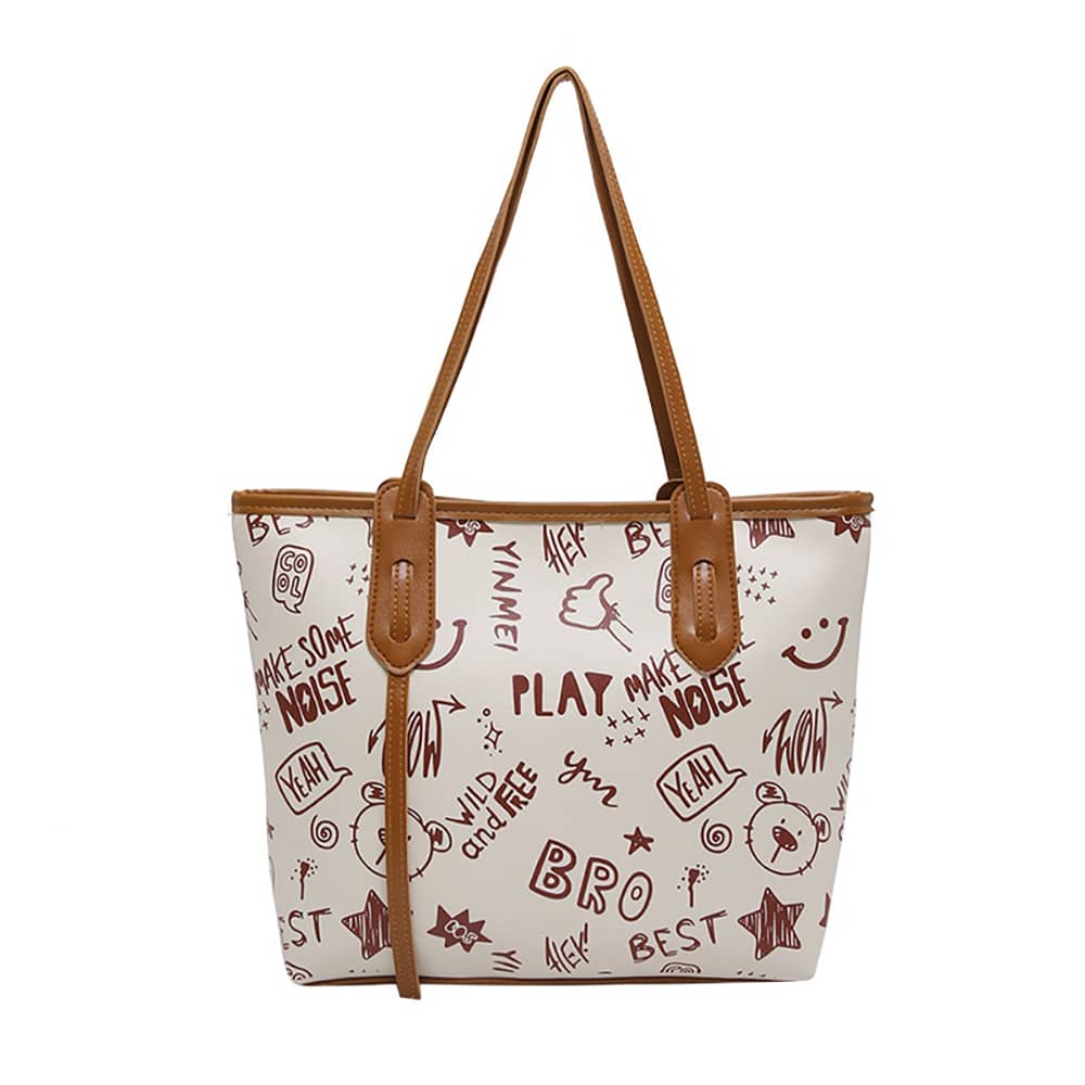 شنط حجم وسط أبو رسومات بني