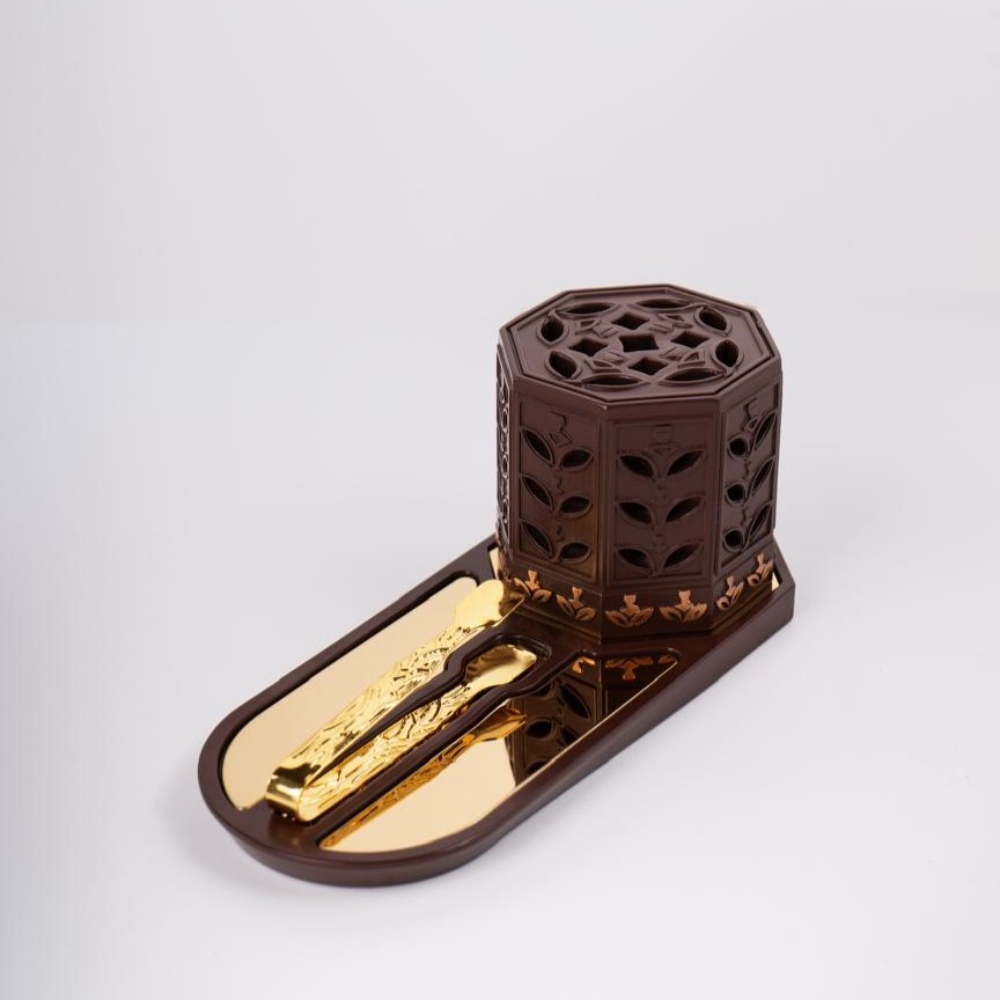 مبخرة مع الصحن لون بني