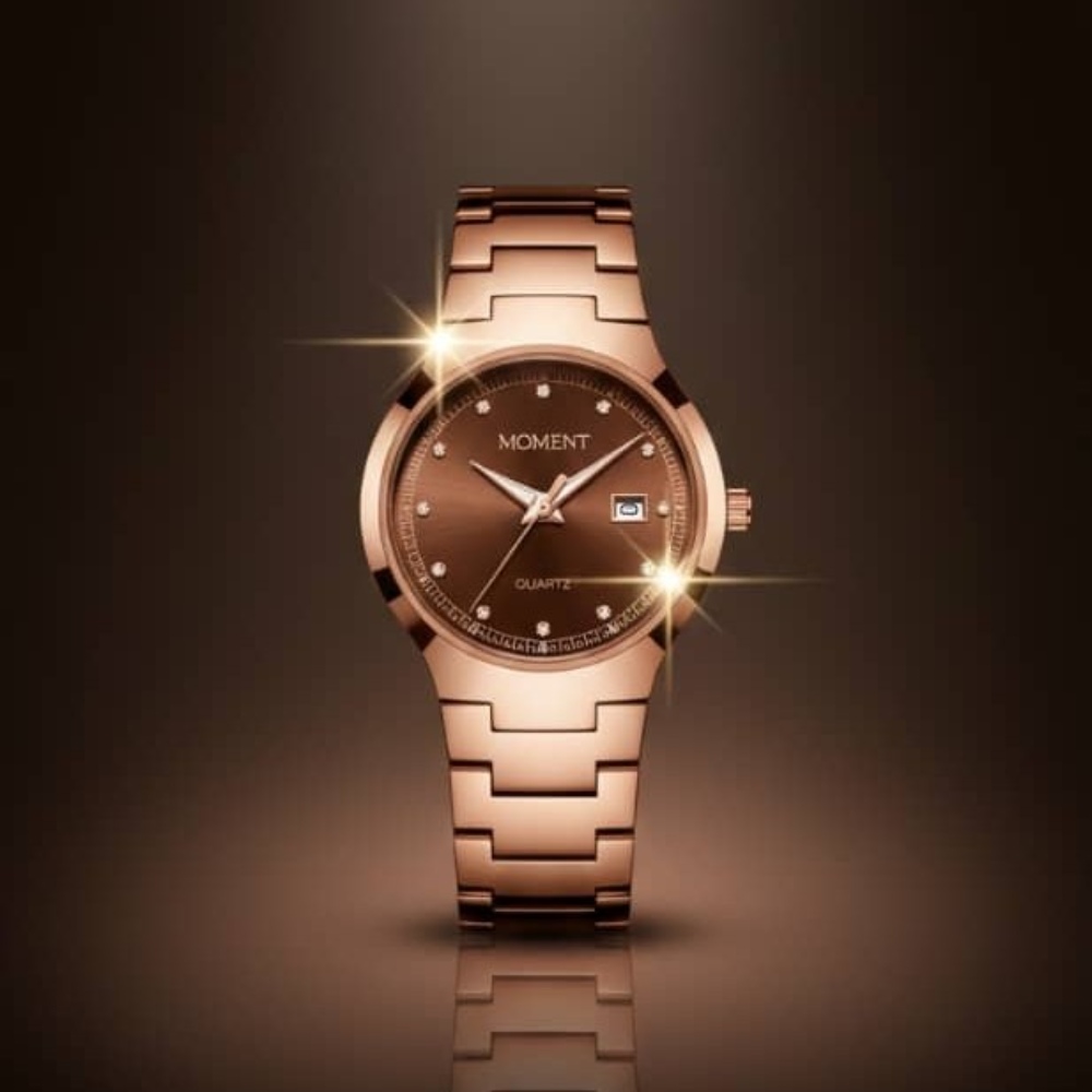 ساعة يد للرجال تحمل علامة "MOMENT
