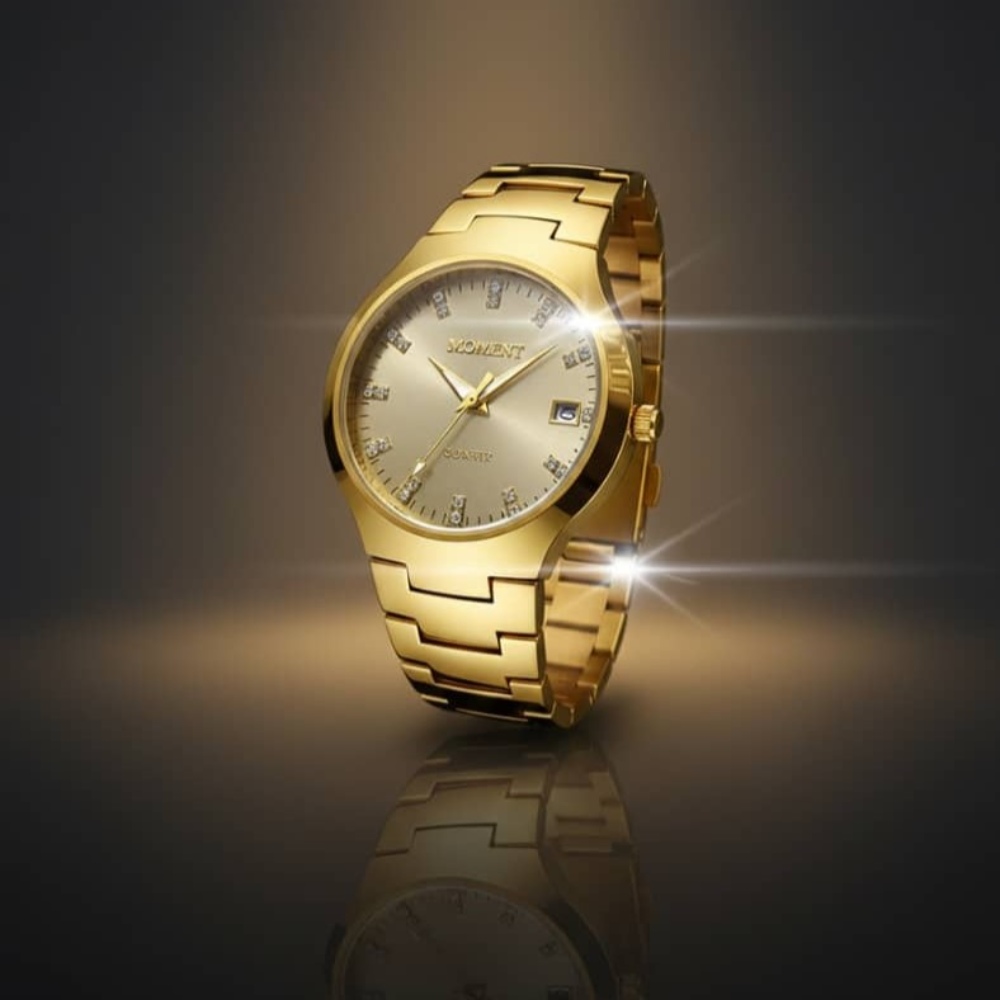 ساعة يد للرجال تحمل علامة "MOMENT