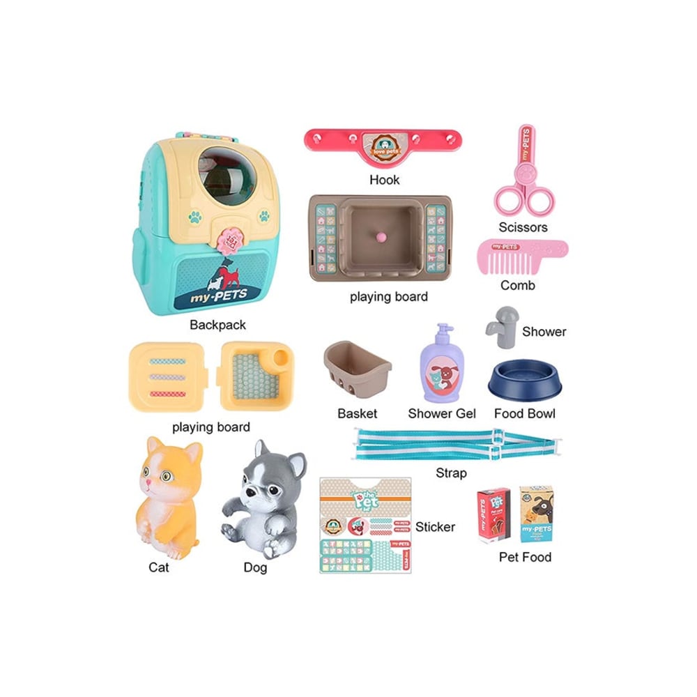 شونج تشينج مجموعة ألعاب رعاية الحيوانات الأليفة القابلة للطي للأطفال - موديل 008-935
