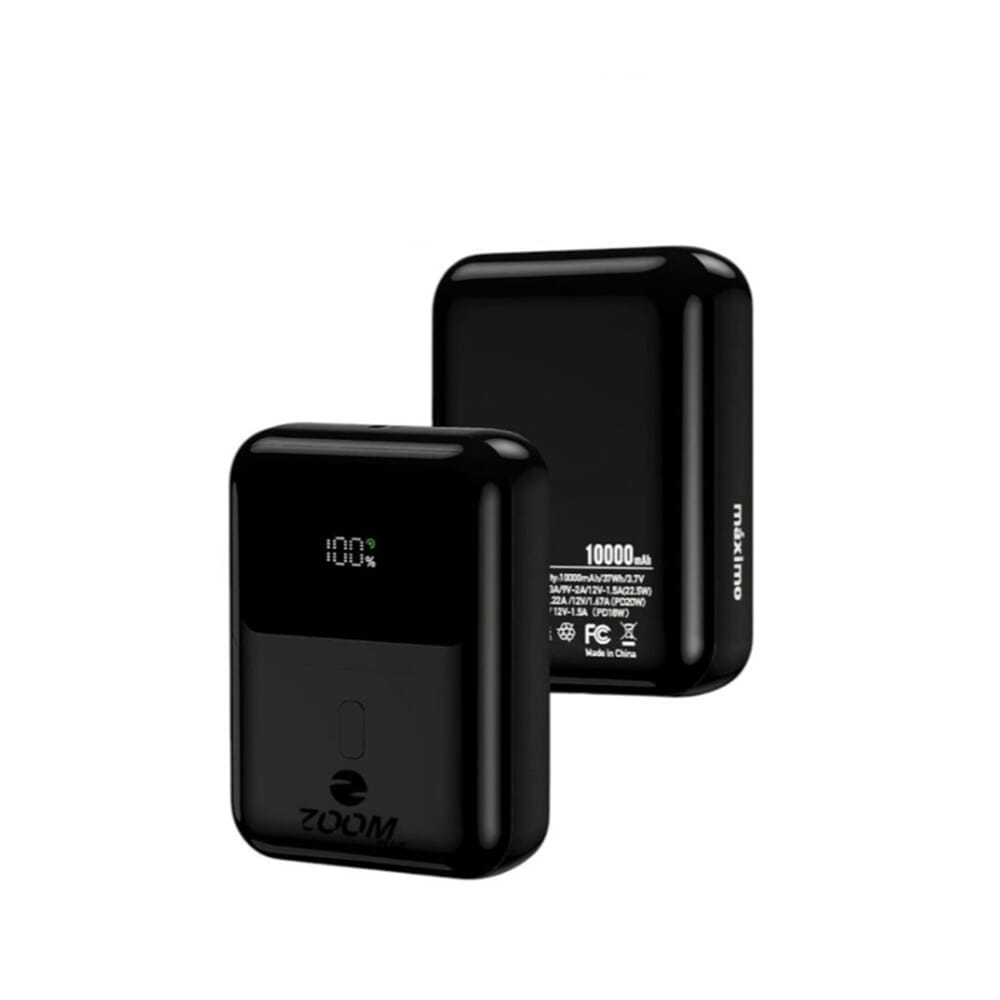 خازن طاقة من زووم بلس ZP10 بسعة 10000 مللي أمبير، شحن سريع 22.5 وات، مع منفذ يو اس بي سي ومنفذ يو اس بي ايه